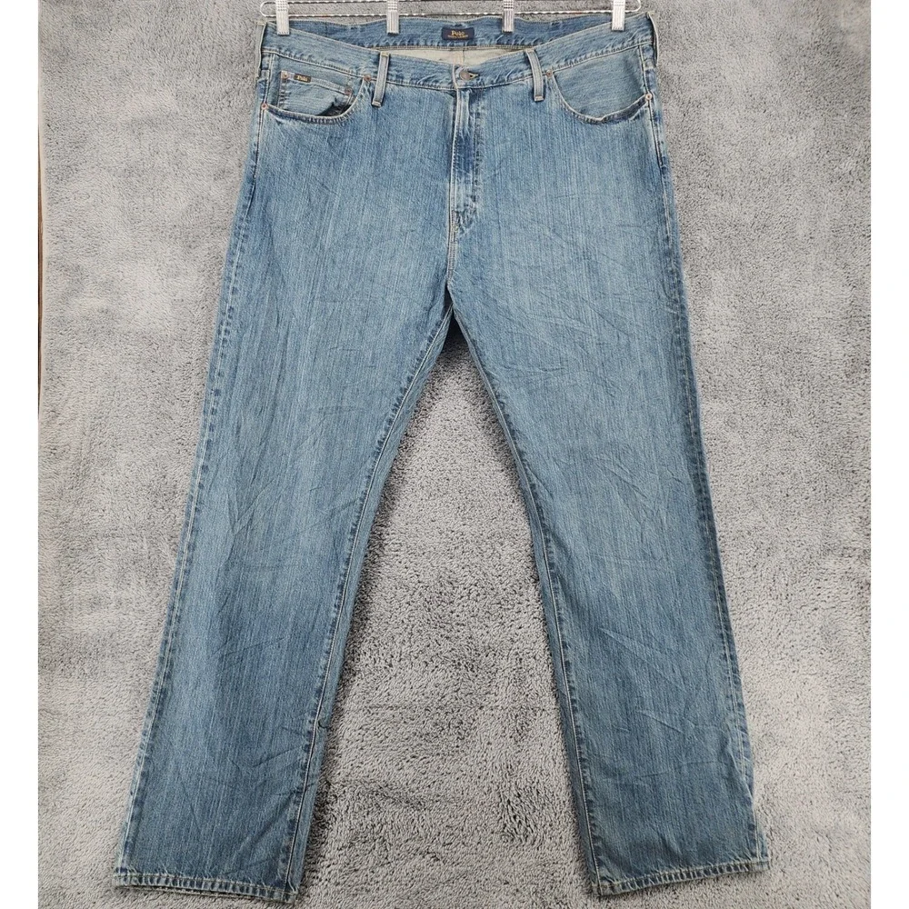 Polo Ralph Lauren Hampton Jeans Mens 44x34 Medium Wash Denim Straight Relaxed